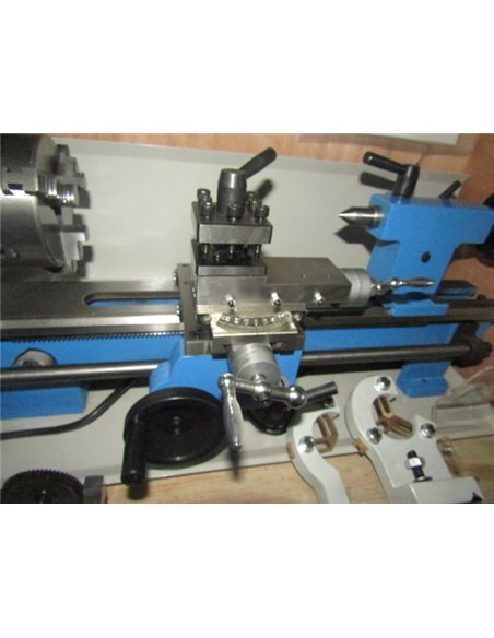 MINI TORNO MECANICO 350 MM ENTRE CENTROS 550W MONOFASICO LUNETA