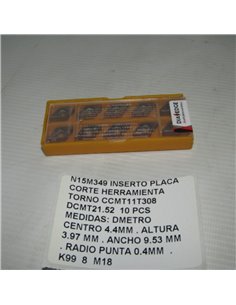 INSERTO PLACA CORTE HERRAMIENTA TORNO CCMT11T308 DCMT21