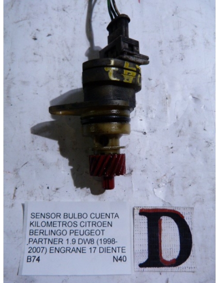 Sensor bulbo cuenta kilometro Citroen Berlingo Peugeot Partner 1.9  DW8 1998 - 2007 engran 17 diente 