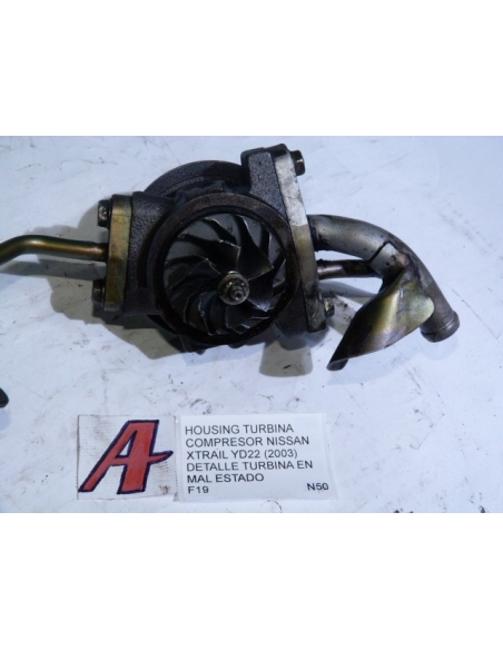 Housing turbina compresor Nissan Xtrail YD22 2003 Detalle turbina en MAL ESTADO 