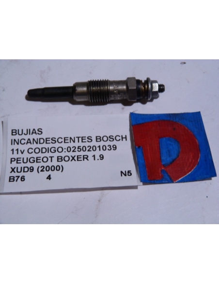Bujia Incandescente Bosch 11v codigo: 0250201039 Pugeot Boxer 1.9 XUD9 2000