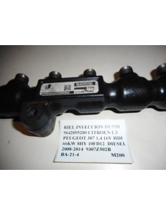 Riel inyeccion delphi 9642095280 Citroen C3 Peugeot 307 1.4 16V HDI 66KW 8HY 10FD12 Diesel 2008 - 2014 9307Z502B
