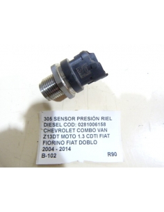 SENSOR PRESIÓN RIEL DIESEL COD: 0281006158 CHEVROLET COMBO VAN Z13DT MOTO 1.3 CDTI FIAT FIORINO FIAT DOBLO  2004 - 2014